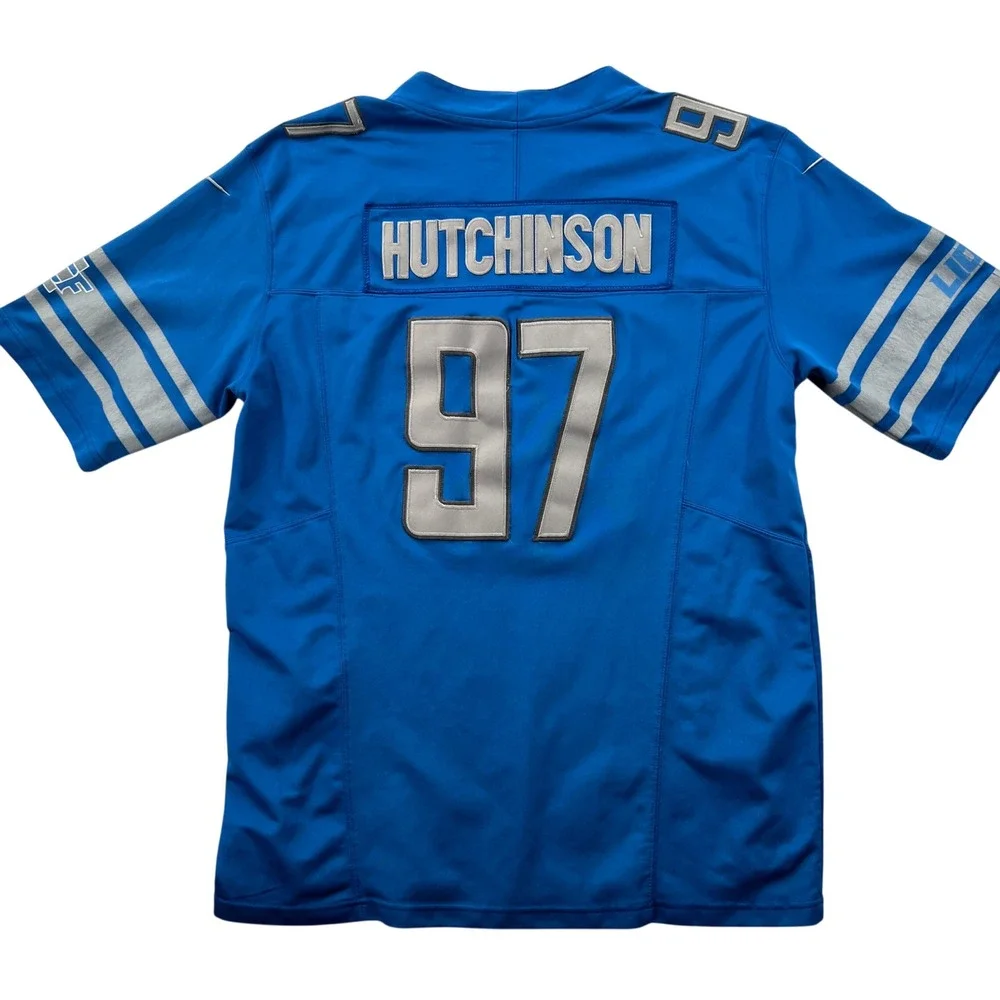 Nike Detroit Lions Aidan Hutchinson 97 Jersey Men XXL Blue NFL Football Stitched